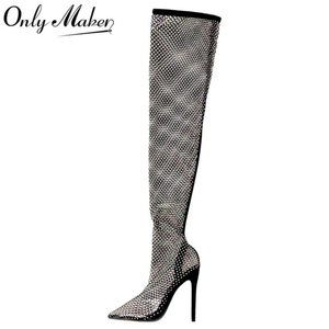NWOT Richealana women sparkly diamante stiletto boots size 8